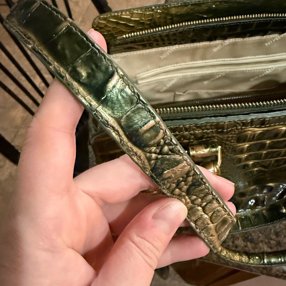 Brahmin Green Crocodile-Embossed Women's Bag - Picture 2 of 6